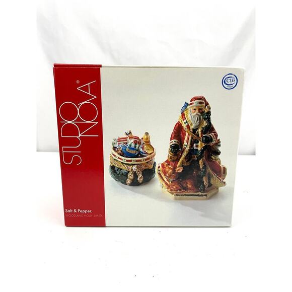 Studio Nova Woodland Holly Santa Claus Sack Salt & Pepper Set - Picture 2 of 15